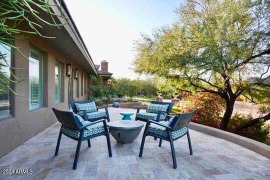 view of patio featuring an outdoor hangout area