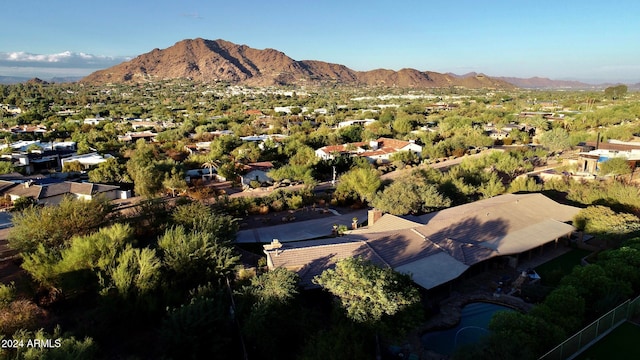 drone / aerial view with a mountain view