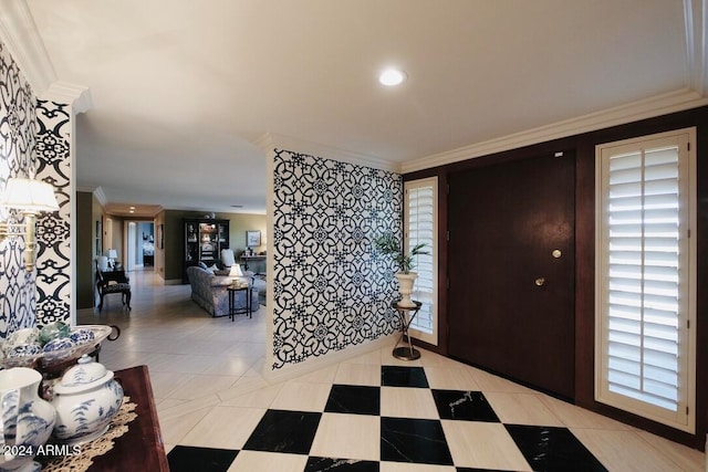 entrance foyer with ornamental molding