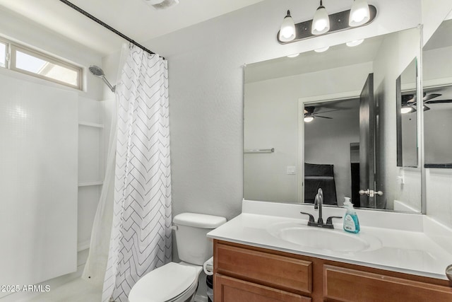 1940 W Expressman St, Apache Junction, AZ 85120 - full bath with a ceiling fan, vanity, and a shower with shower curtain