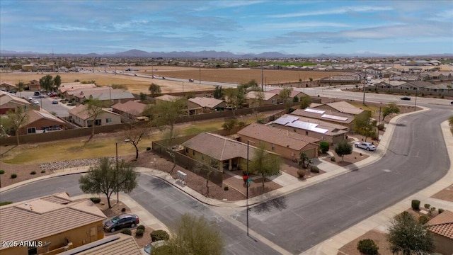 bird's eye view with a residential view and a mountain view