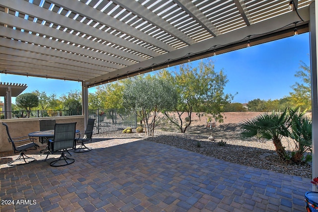 view of patio / terrace with a pergola