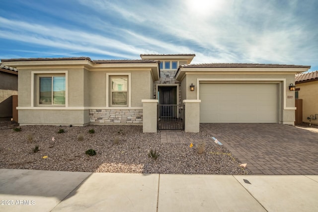 view of front of house with a garage