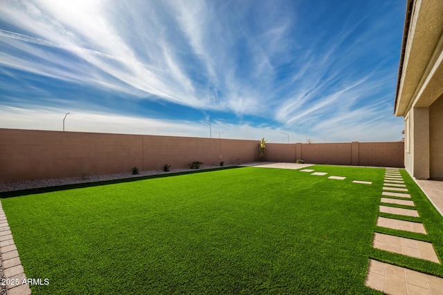 view of yard with a patio area