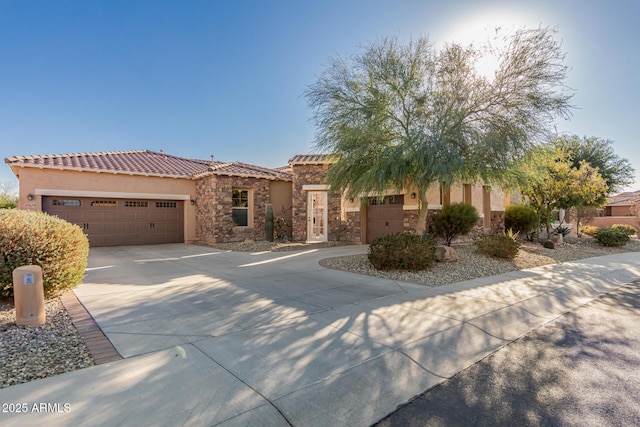 view of front of property featuring a garage