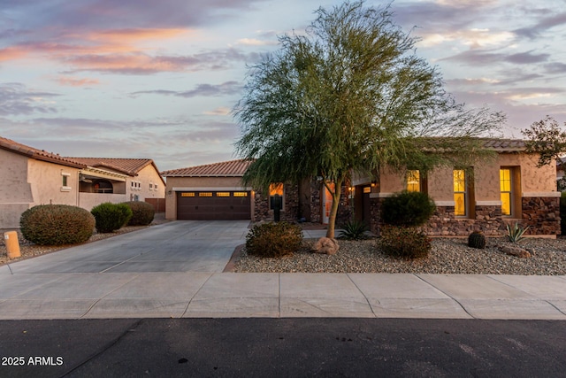 view of front of house featuring a garage