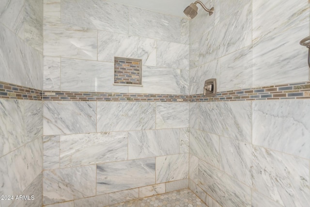 interior details featuring tiled shower