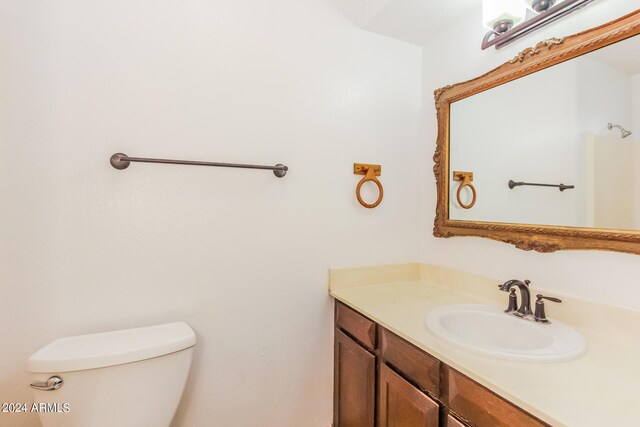 bathroom with toilet and vanity