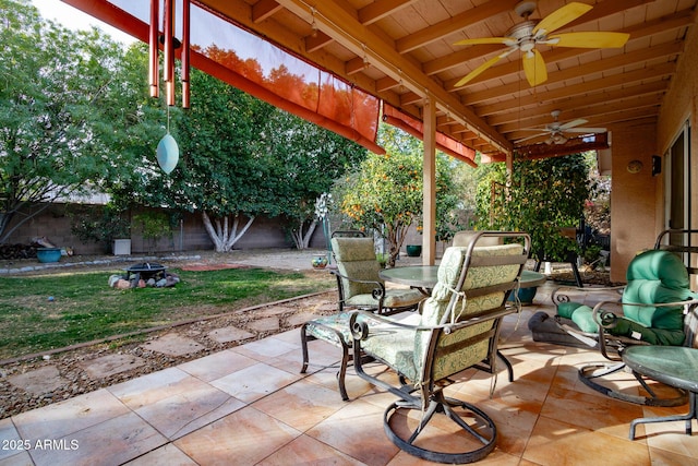 view of patio / terrace with ceiling fan