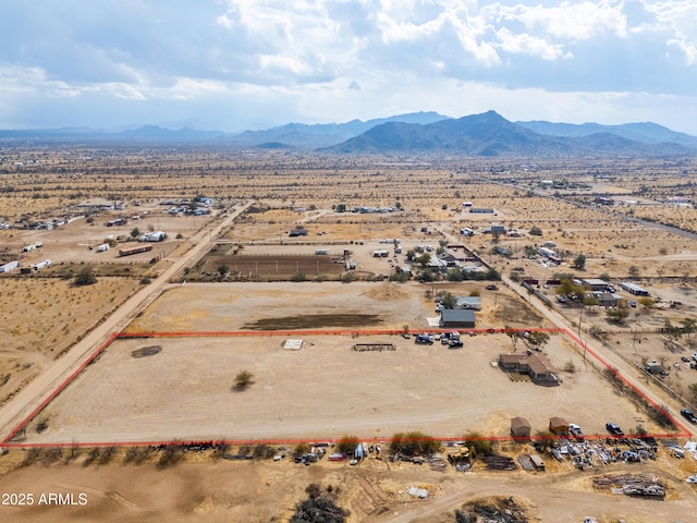 drone / aerial view with a mountain view