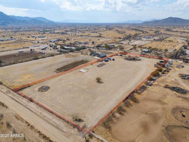 aerial view with a mountain view