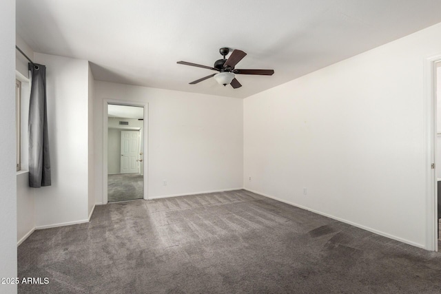 2059 E Brown Rd Unit 35, Mesa, AZ 85213 - unfurnished bedroom featuring carpet floors, a ceiling fan, and ensuite bathroom