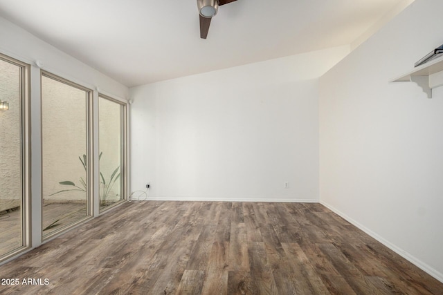 2059 E Brown Rd Unit 35, Mesa, AZ 85213 - unfurnished bedroom with wood finished floors and a ceiling fan