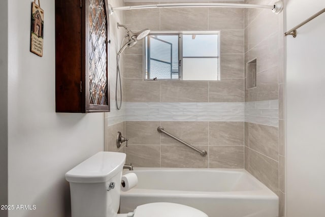 full bath with toilet and shower / bathtub combination