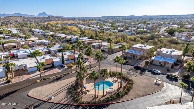 aerial view featuring a mountain view