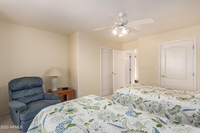 bedroom featuring ceiling fan