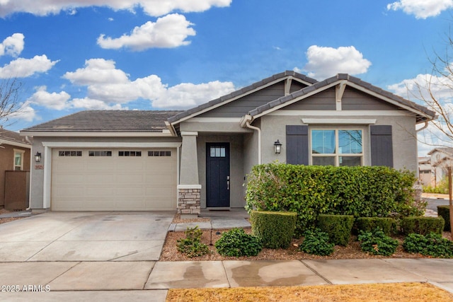 view of front of property featuring a garage