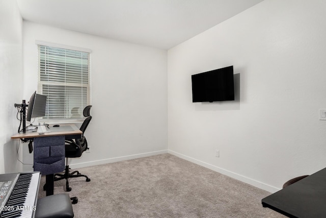 view of carpeted office space