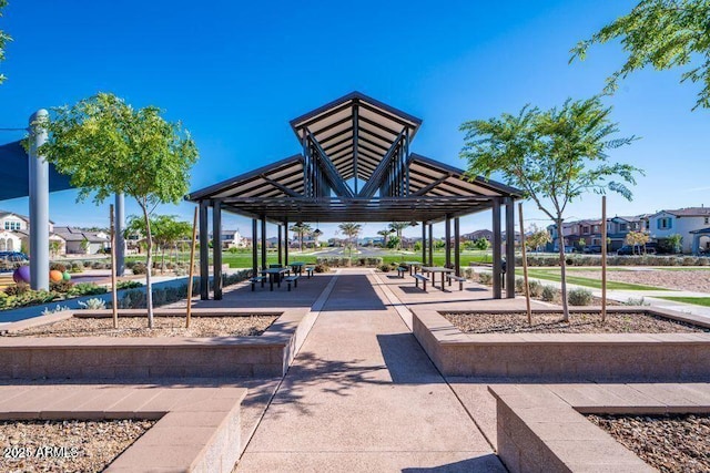 view of community featuring a gazebo