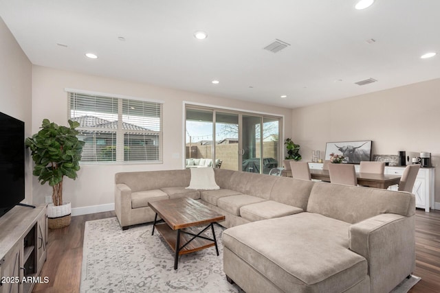 living room featuring hardwood / wood-style flooring