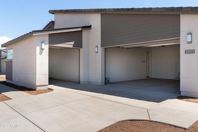 view of garage