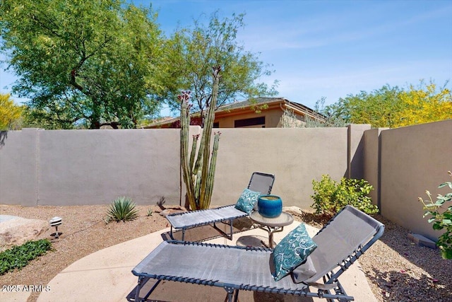 view of patio / terrace featuring a fenced backyard