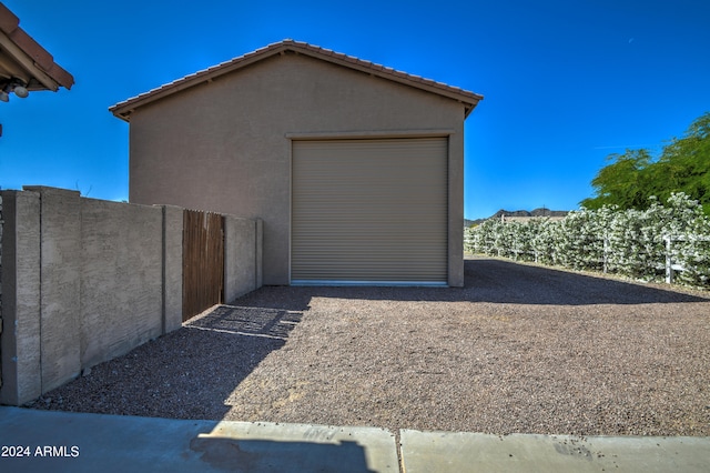 view of garage