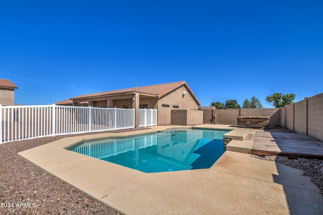 view of pool featuring a patio