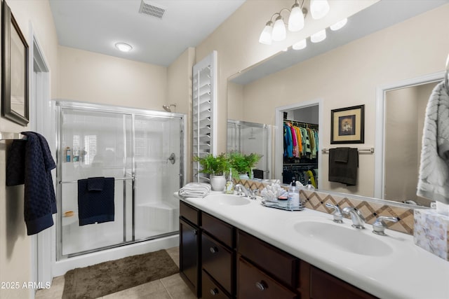 4200 E Narrowleaf Dr, Gilbert, AZ 85298 - full bathroom featuring a shower stall, visible vents, and a sink