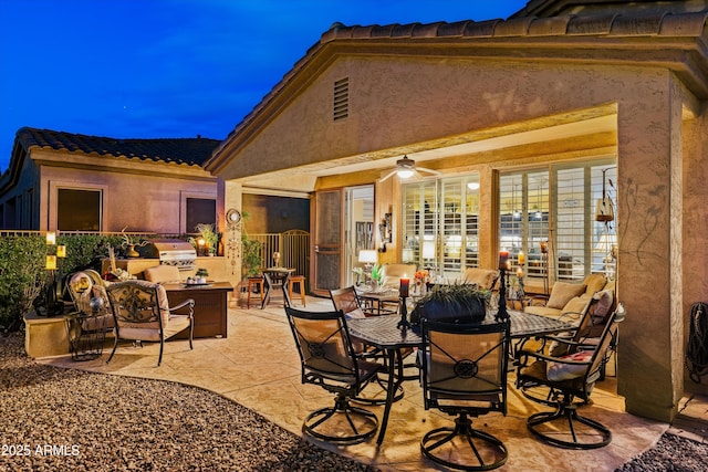 4200 E Narrowleaf Dr, Gilbert, AZ 85298 - view of patio / terrace with area for grilling and ceiling fan