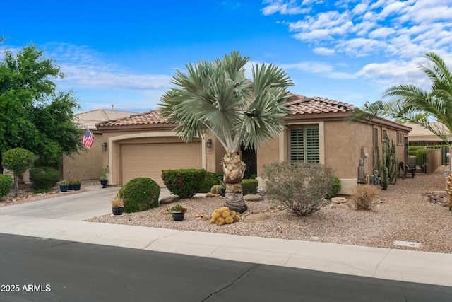 4200 E Narrowleaf Dr, Gilbert, AZ 85298 - view of front of property featuring an attached garage, a tile roof, concrete driveway, and stucco siding