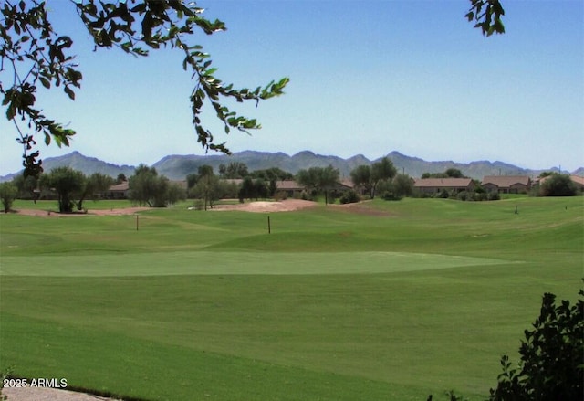 4200 E Narrowleaf Dr, Gilbert, AZ 85298 - view of community with golf course view, a lawn, and a mountain view