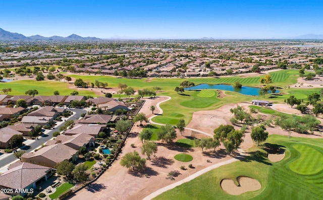 4200 E Narrowleaf Dr, Gilbert, AZ 85298 - drone / aerial view with a residential view, view of golf course, and a water and mountain view