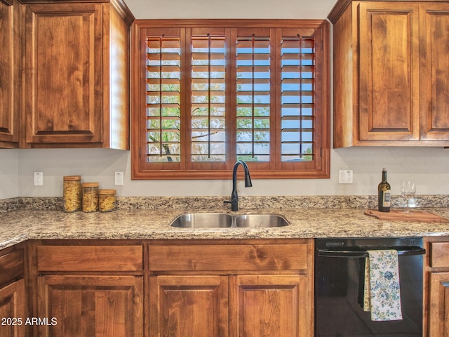 2724 W Fernwood Dr, Phoenix, AZ 85086 - kitchen with dishwasher, a sink, and light stone counters