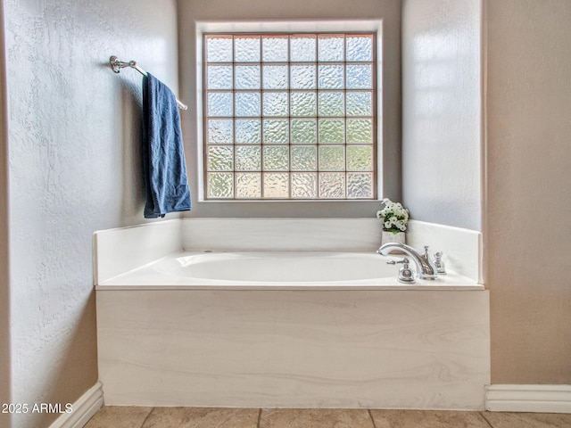 2724 W Fernwood Dr, Phoenix, AZ 85086 - full bath featuring a textured wall, tile patterned floors, and a bath