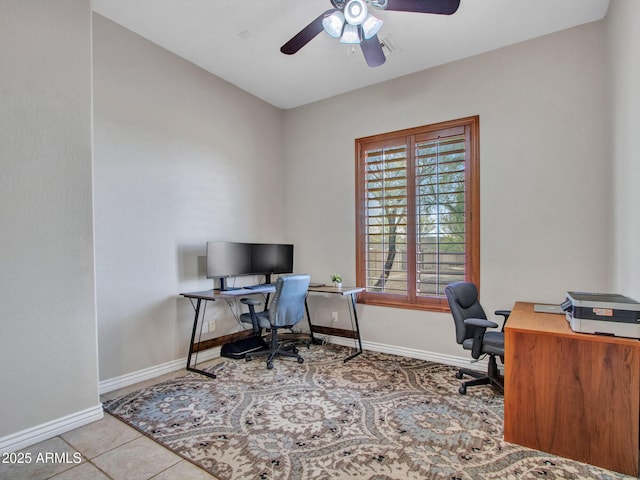 2724 W Fernwood Dr, Phoenix, AZ 85086 - office area featuring ceiling fan and baseboards
