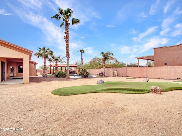 2724 W Fernwood Dr, Phoenix, AZ 85086 - view of yard with a fenced backyard, a patio, and a pergola