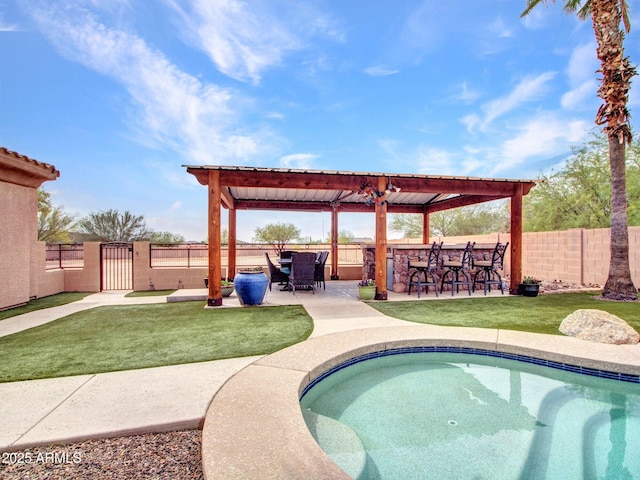 2724 W Fernwood Dr, Phoenix, AZ 85086 - view of swimming pool with a patio, fence, and a gate