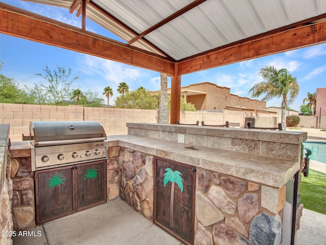 2724 W Fernwood Dr, Phoenix, AZ 85086 - view of patio / terrace with a fenced backyard, grilling area, and area for grilling