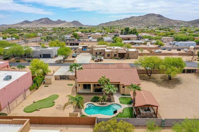 2724 W Fernwood Dr, Phoenix, AZ 85086 - bird's eye view featuring a residential view and a mountain view