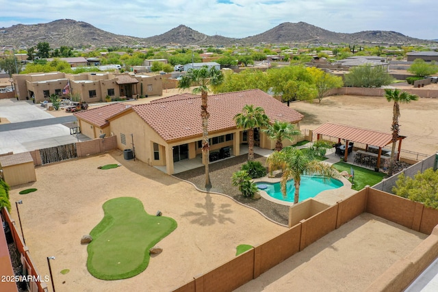 2724 W Fernwood Dr, Phoenix, AZ 85086 - aerial view with a residential view and a mountain view