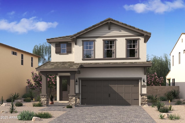 view of front facade with a garage