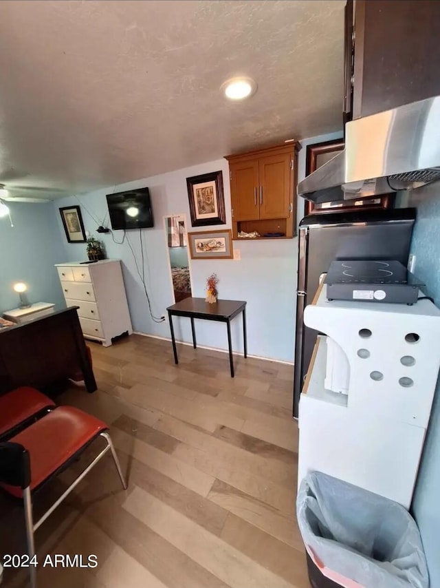 kitchen with light wood-type flooring