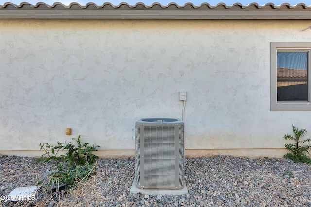 exterior details with central air condition unit