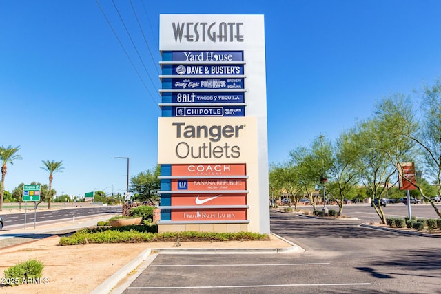 exterior details with a parking lot