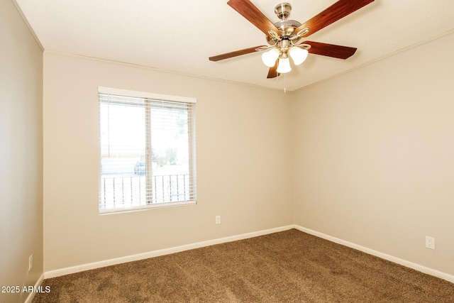 4062 W Eva St, Phoenix, AZ 85051 - unfurnished room with dark colored carpet, baseboards, and a ceiling fan