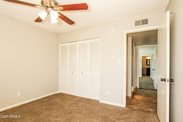 4062 W Eva St, Phoenix, AZ 85051 - unfurnished bedroom featuring carpet flooring, a closet, baseboards, and a ceiling fan