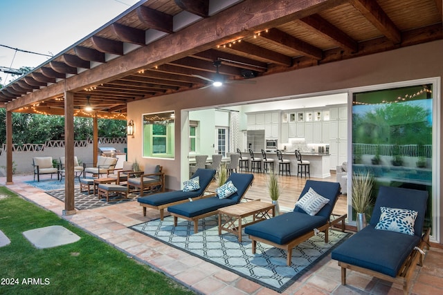 view of patio / terrace with an outdoor living space