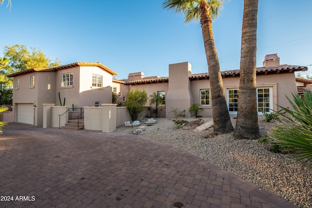 exterior space featuring a garage