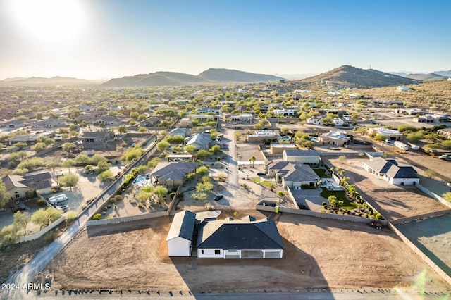 drone / aerial view with a mountain view